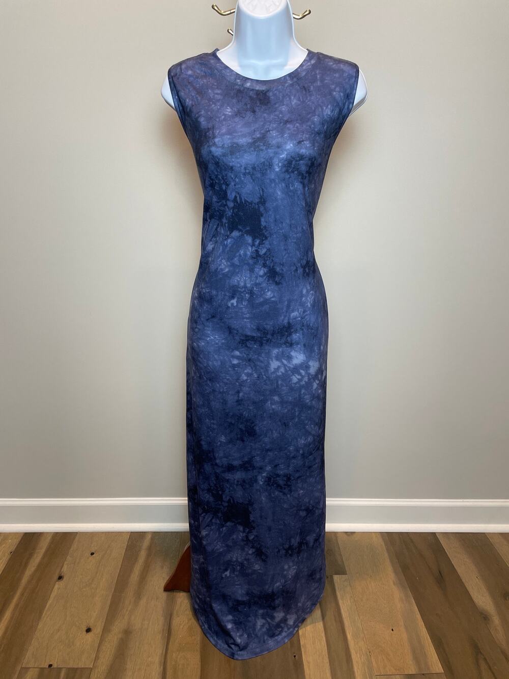 Anrabess Womens Blue Cloud Print Maxi Dress L New With Tag